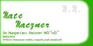 mate maczner business card